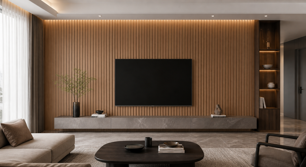 Natural Oak Hollow PVC Fluted Wall Panel