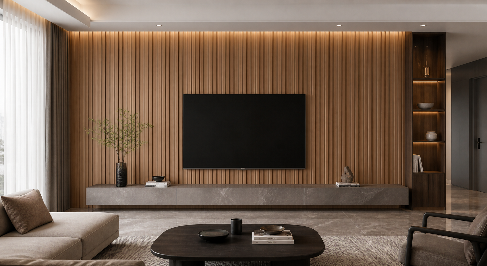 Natural Oak Hollow PVC Fluted Wall Panel