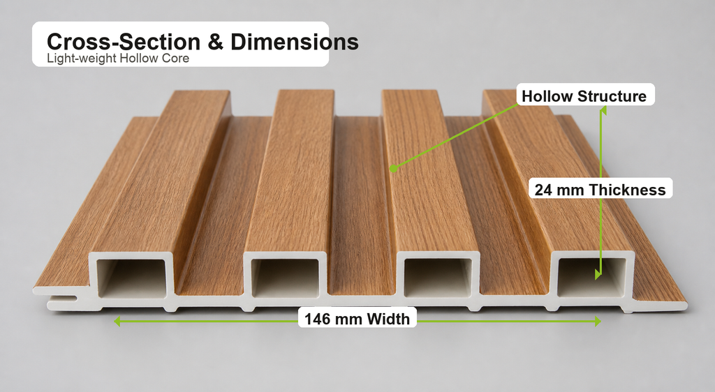 Natural Oak Fluted PVC Wall Panel