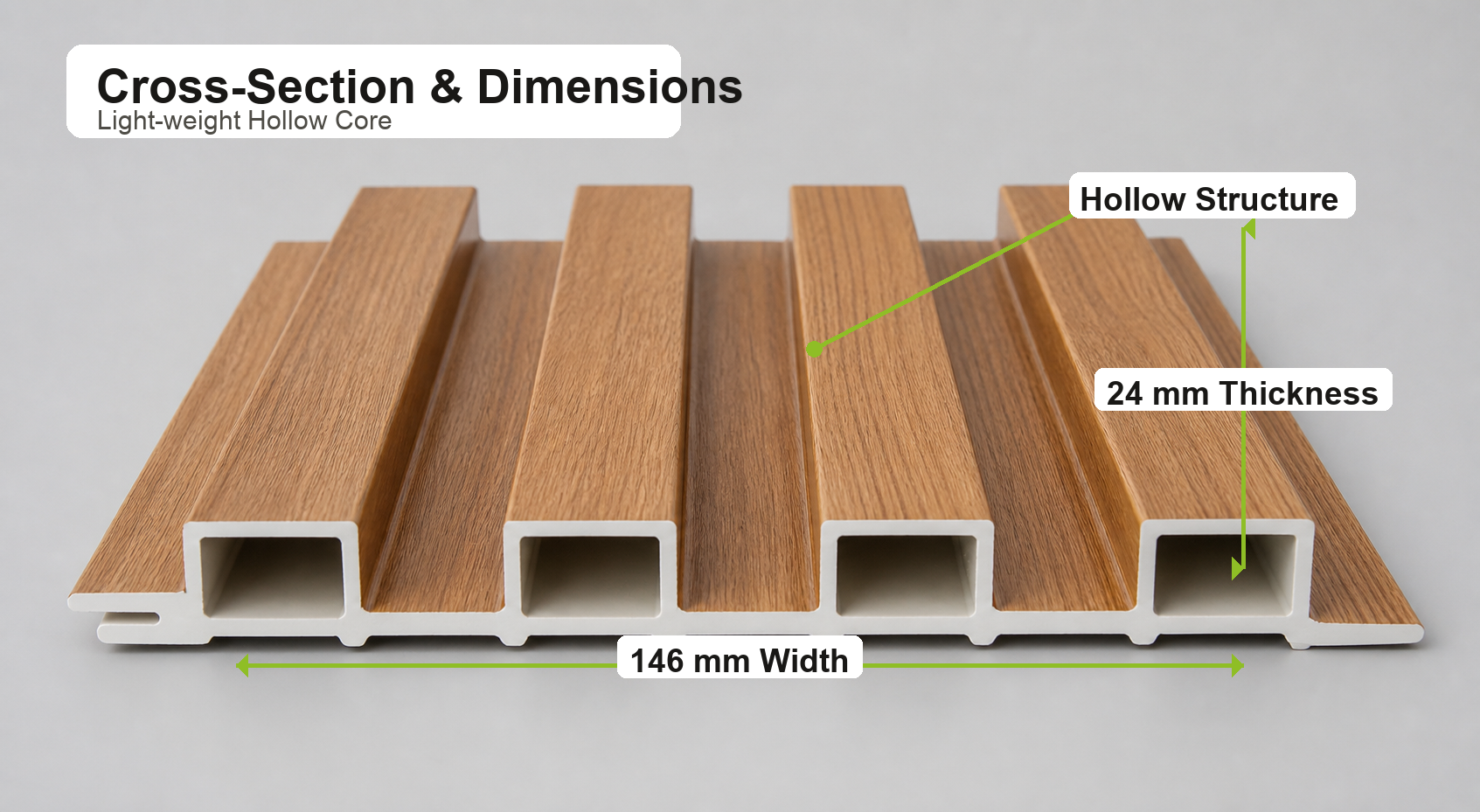 Natural Oak Fluted PVC Wall Panel
