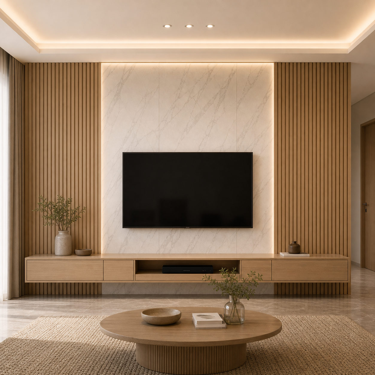 Natural Oak Fluted PVC Wall Panel